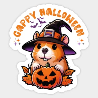 Capybara Pumpkin Funny Cappy Halloween Sticker